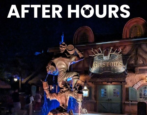 Gaston's Tavern after dark at Magic Kingdom, Walt Disney World